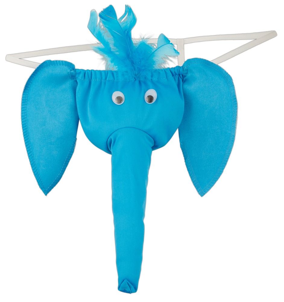 Śmieszne stringi męskie niebieski słoń na prezent