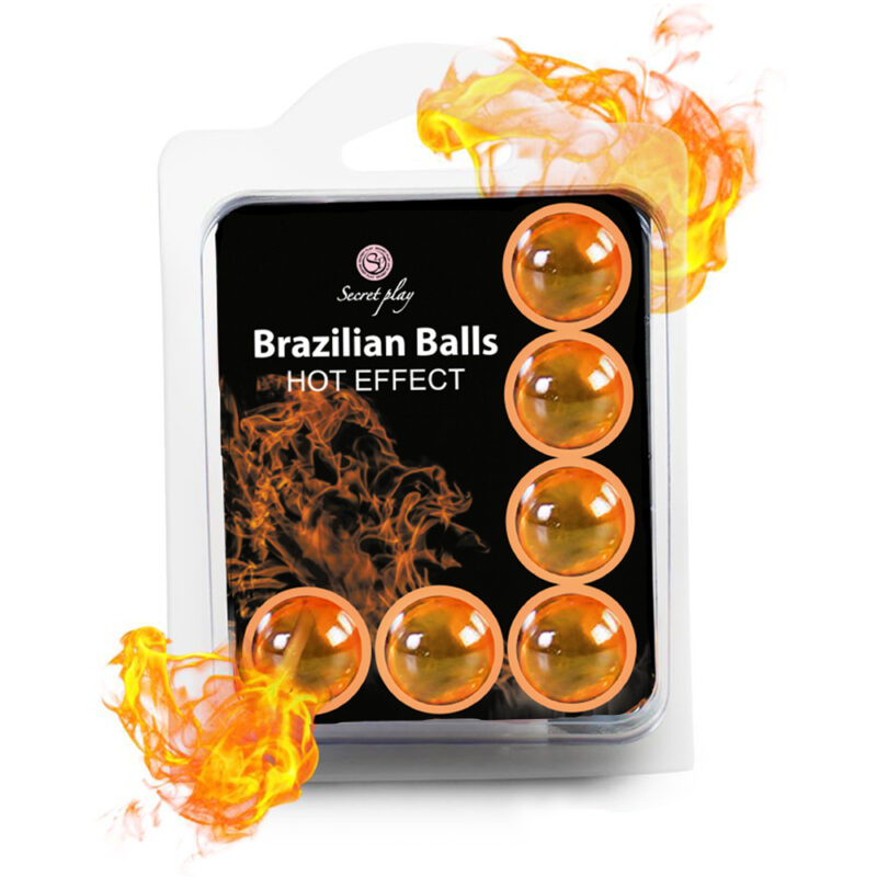 Lubrykant kulki brazylijskie zestaw 6 BRAZILIAN BALLS HOT EFFECT Secret Play żel  na super mocny orgazm