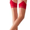 Bardzo seksowne pończochy Stockings skin/red 5 Cottelli LEGWEAR