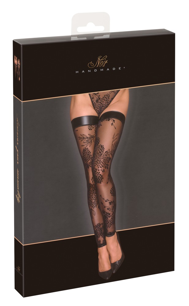 Pończochy erotyczne Noir Thigh-high Stockings XL Noir
