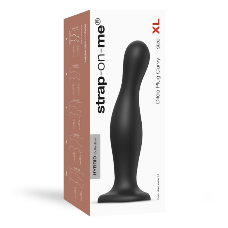 DILDO PLUG CURVY BLACK XL - Anatomiczne dildo analne zabawka do penetracji analnej