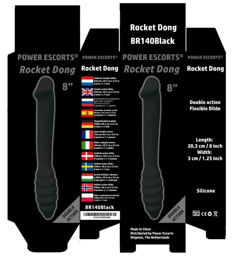 Dildo analne Rocket Dong 20 cm black do zabaw analnych