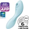 Satisfyer Curvy Trinity 5 Connect App (Blue) - Wibrator ciśnieniowy łechtaczki i punktu G sterowany aplikacją - sexyone.pl sex zabawki i bielizna na każdą fantazję