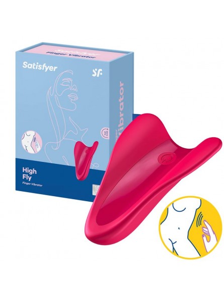 Satisfyer High Fly Finger Vibrator ( Red ) Wibrator na palec do masturbacji i seksu czerwony