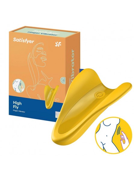 Satisfyer High Fly Finger Vibrator ( Yellow ) Wibrator na palec do masturbacji i seksu żółty