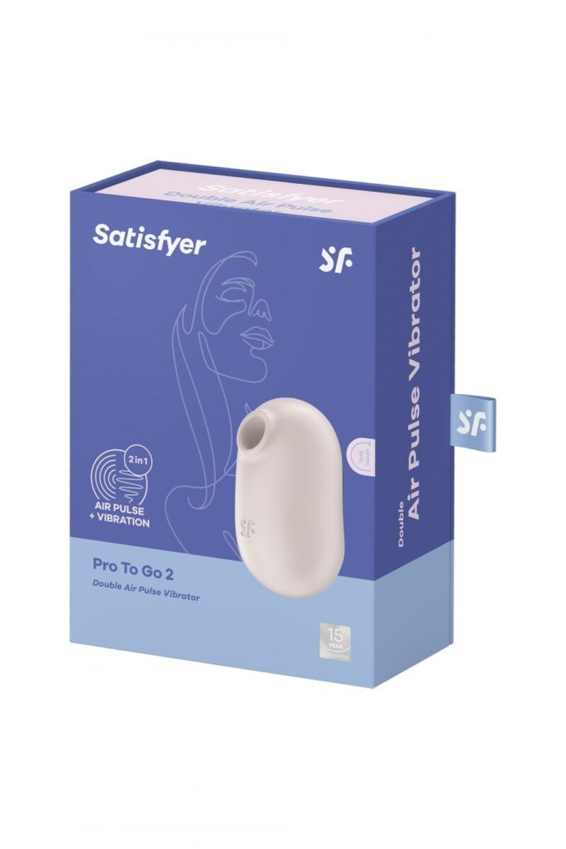 Satisfyer Pro To Go 2 beige Pulsacyjny ciśnieniowy stymulator łechtaczki z wibracjami beżowy