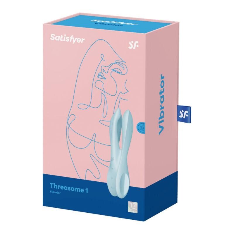 Satisfyer Threesome 1 light blue - Stymulator wibracyjny łechtaczki i warg sromowych - obrazek 5