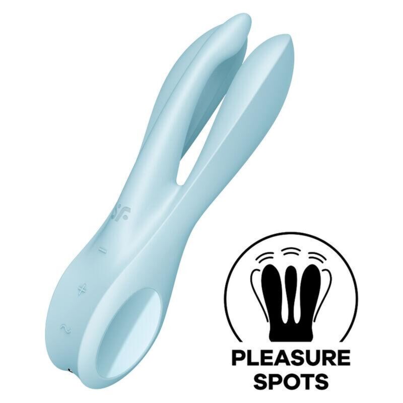 Satisfyer Threesome 1 light blue Stymulator wibracyjny łechtaczki i warg sromowych niebieski