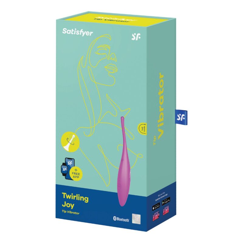 Satisfyer Twirling Joy (fuchsia) - Wibrator punktowy ze stymulacją powietrzną łechtaczki i sutkówrowny aplikacją - obrazek 3