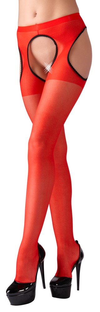 Co na nogi do seksu Pończochy do paska Sex Tights red L/XL Cottelli LEGWEAR