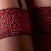 Bardzo seksowne pończochy Stockings black/red 5 Cottelli LEGWEAR