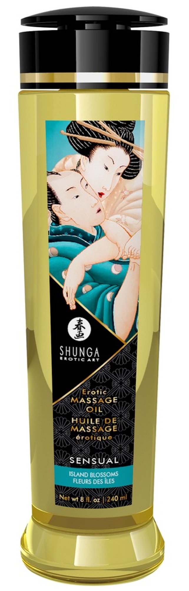 Shunga Massage Oil Sensual ISLAND BLOSSOMS zrobi nastrój w sypialni