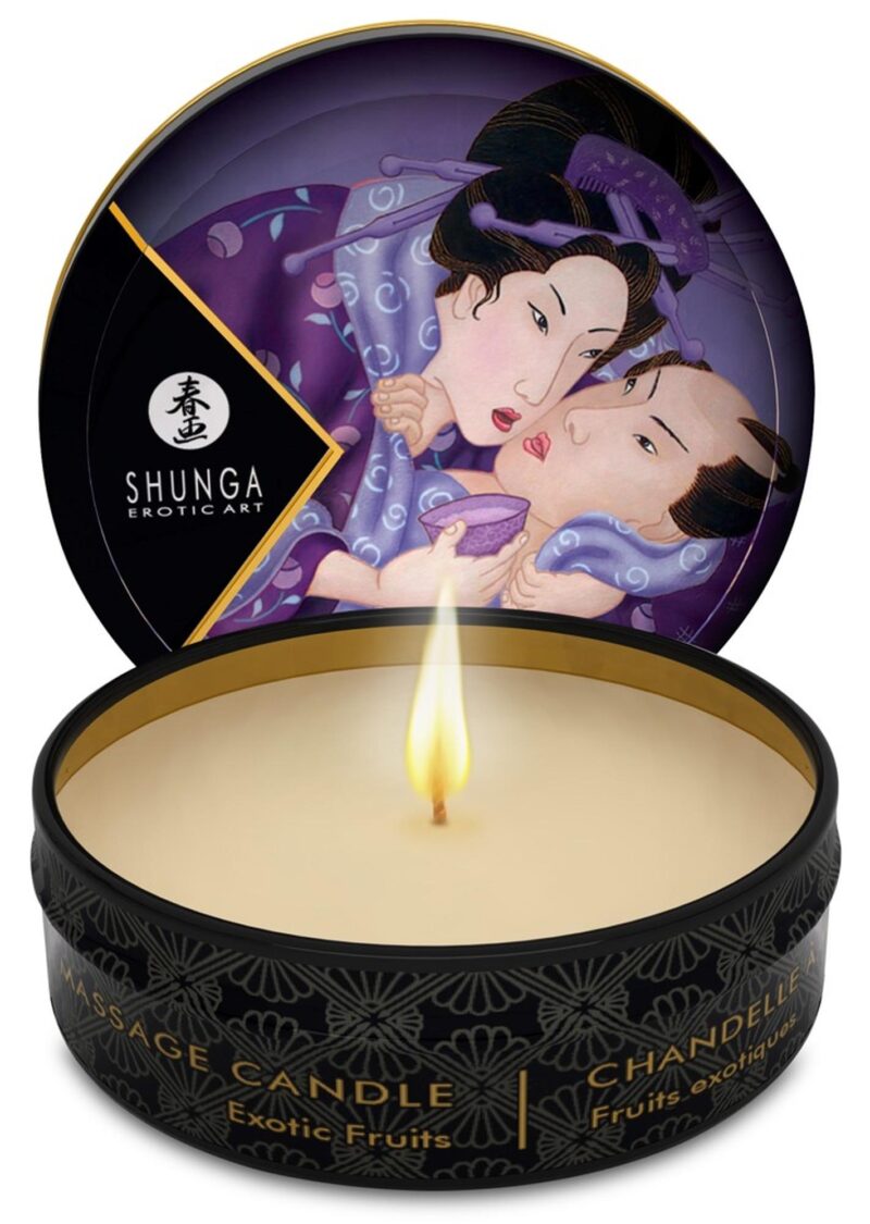 Shunga Mini Massage Candle  Exotic Fruits zrobi nastrój w sypialni