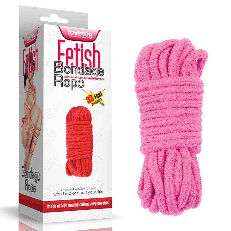 Lovetoy 10 meters Fetish Bondage Rope Pink BDSM Wiązania - Kagańce zabawka do zabaw erotycznych
