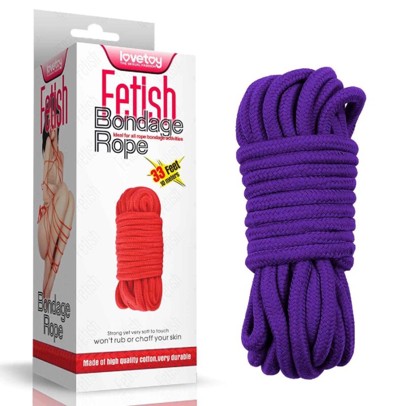 Lovetoy 10 meters Fetish Bondage Rope Purple BDSM Wiązania - Kagańce zabawka do zabaw erotycznych