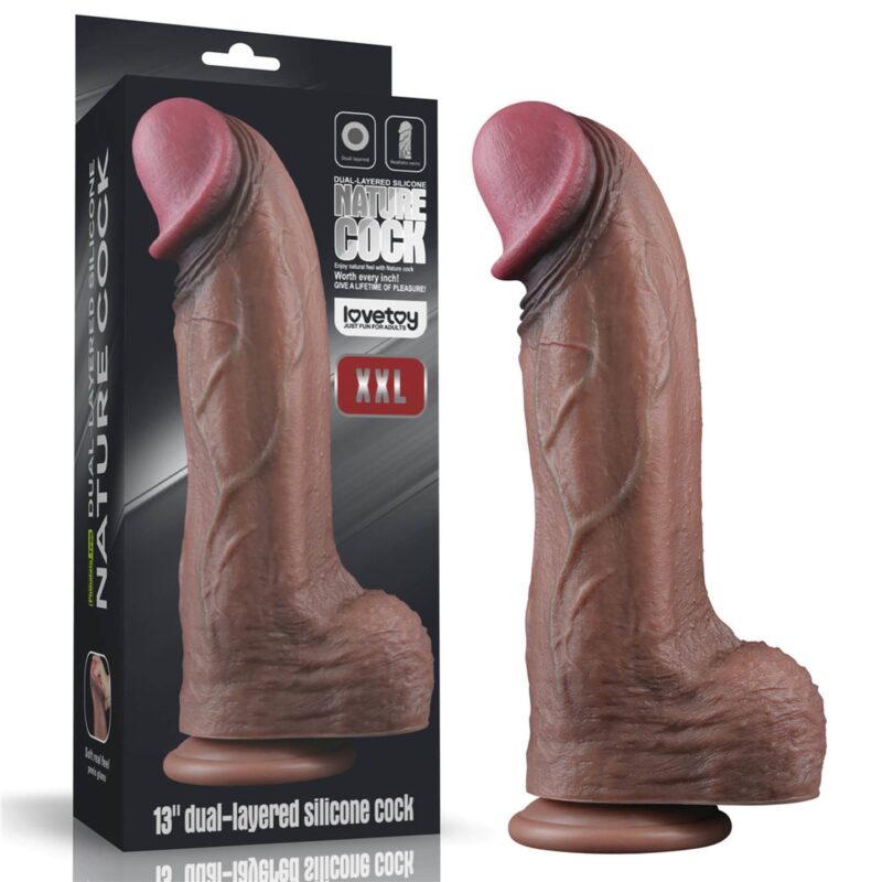 Lovetoy 13"""" Dual Layered Silicone Cock XXL Dildo Realistyczne zabawka do zabaw erotycznych