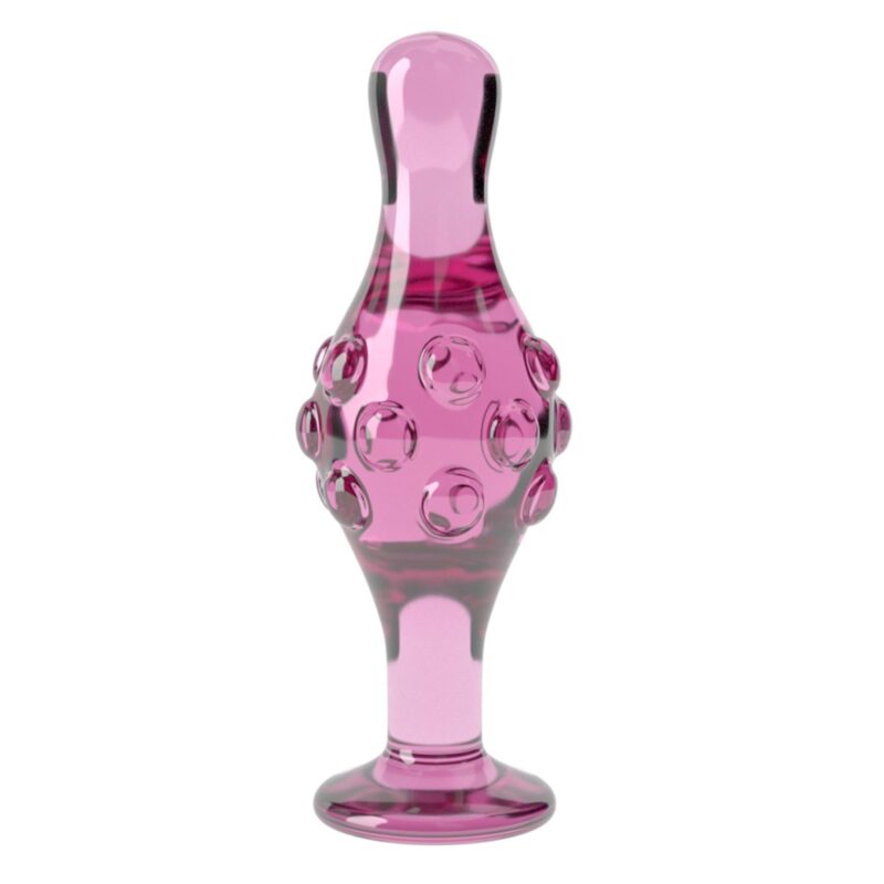 Lovetoy 4.5"" Glass Romance Pink Anal Plugi szklane zabawka do zabaw erotycznych