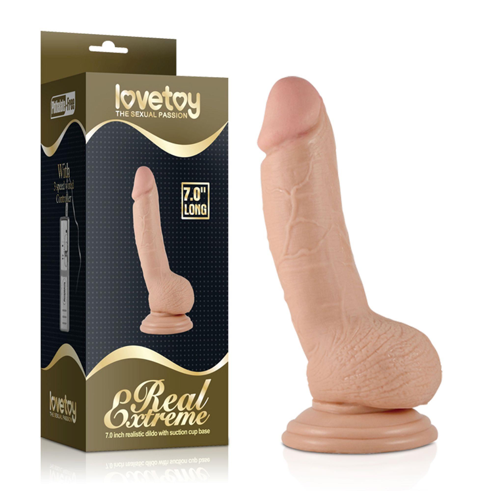 Lovetoy 7"" Real Extreme Dildo Flesh Dildo Realistyczne zabawka do zabaw erotycznych