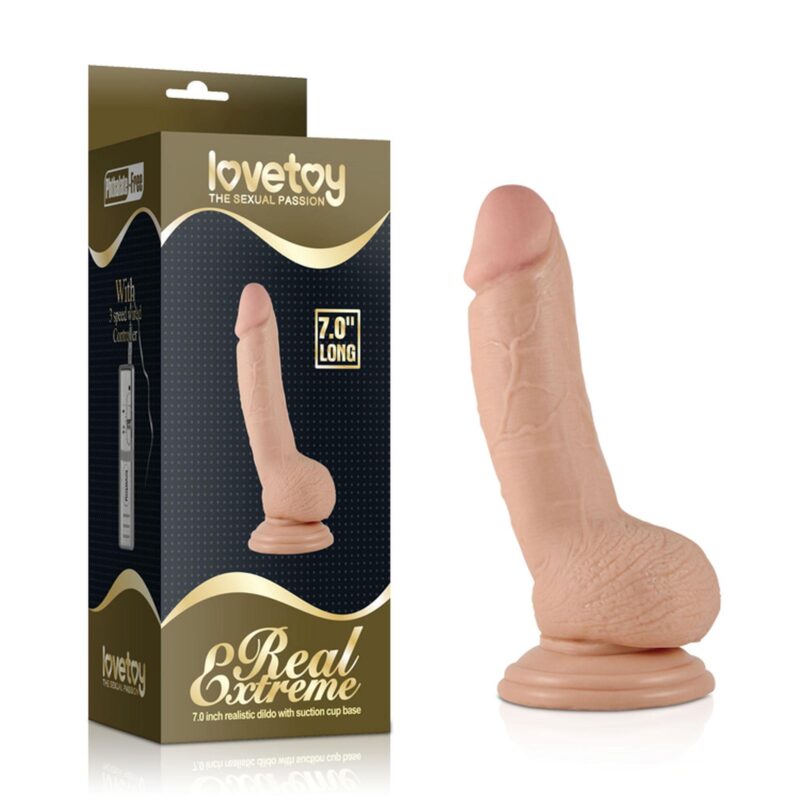 Lovetoy 7"" Real Extreme Vibrating Dildo Dildo Realistyczne zabawka do zabaw erotycznych