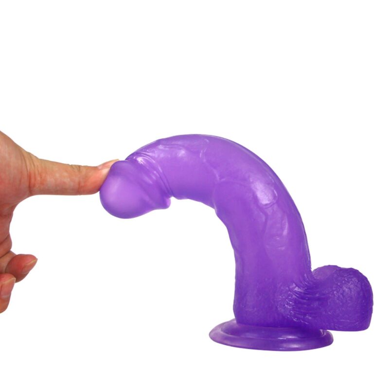 Lovetoy 8"" Jelly Studs Crystal Dildo Large Purple Dildo Żelowe zabawka do zabaw erotycznych