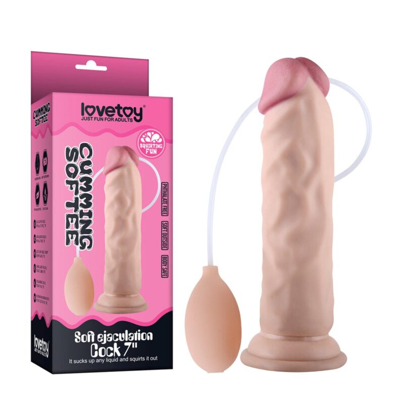 Lovetoy 8.5"" Soft Ejaculation Cock Dildo Realistyczne zabawka do zabaw erotycznych