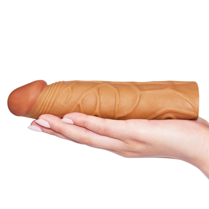 Lovetoy Add 1"" Pleasure X Tender Penis Sleeve Brown Nakładki Przedłużki zabawka do zabaw erotycznych