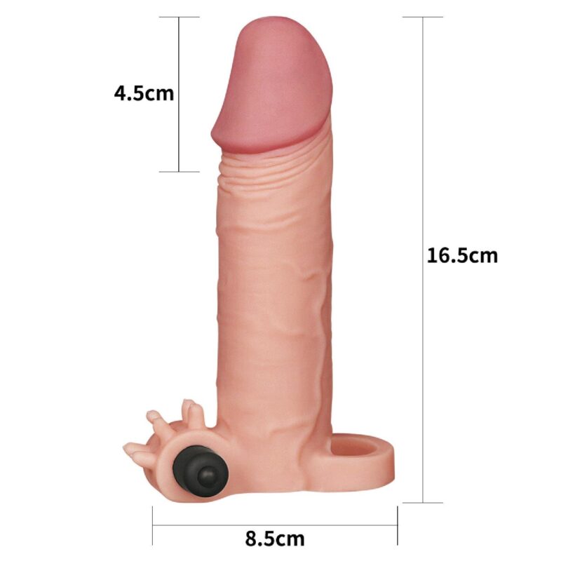 Lovetoy Add 2"" Pleasure X Tender Vibrating Penis Sleeve Flesh Nakładki Przedłużki zabawka do zabaw erotycznych