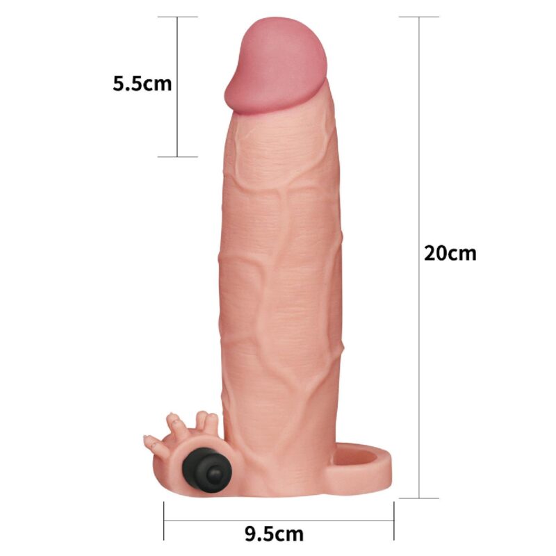 Lovetoy Add 3"" Pleasure X Tender Vibrating Penis Sleeve Nakładki Przedłużki zabawka do zabaw erotycznych