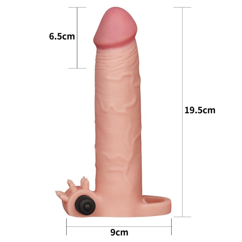 Lovetoy Add 3"" Pleasure X Tender Vibrating Penis Sleeve Nakładki Przedłużki zabawka do zabaw erotycznych