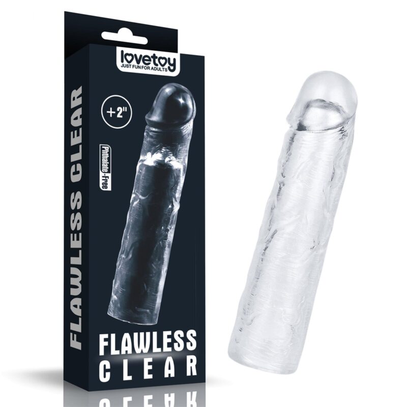 Lovetoy Flawless Clear Penis Sleeve Add 2'' Nakładki Przedłużki zabawka do zabaw erotycznych