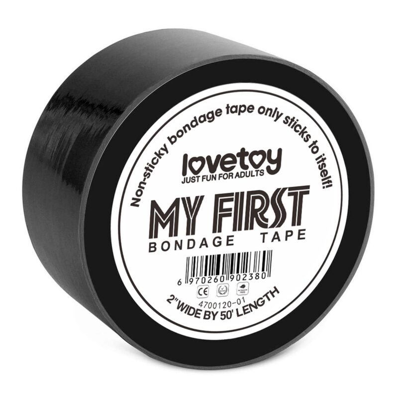 Lovetoy My First Non Sticky Bondage Tape Black BDSM Wiązania - Kagańce zabawka do zabaw erotycznych