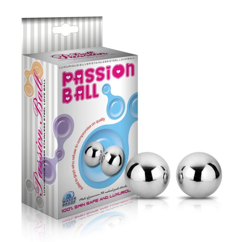 Lovetoy Passion Dual Balls Silver Kulki Bez wibracji zabawka do zabaw erotycznych