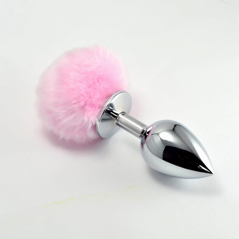Lovetoy Pompon Metal Plug Large Pink Anal Biżuteria analna zabawka do zabaw erotycznych