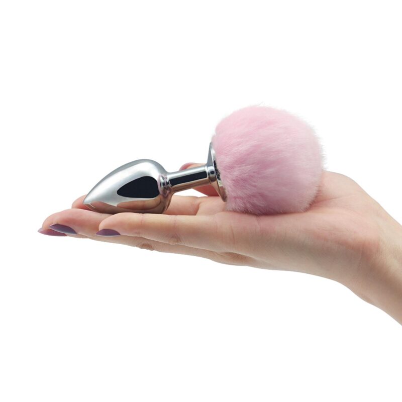 Lovetoy Pompon Metal Plug Small Pink Anal Biżuteria analna zabawka do zabaw erotycznych