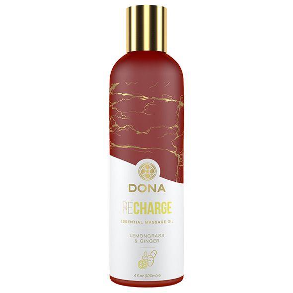 Dona Essential Massage Oil Recharge Lemongrass & Ginger 120 ml - Sex shop sexyOne - zabawki do seksu i bielizna erotyczna na każdą fantazję