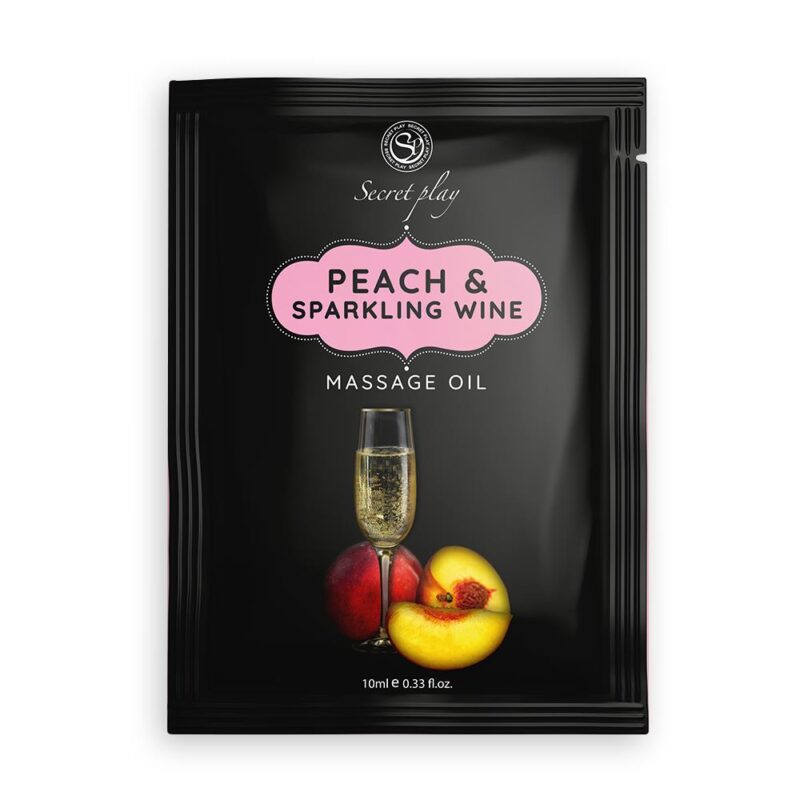 PEACH & SPARKLING WINE MASSAGE OIL 10 ML - Sex shop sexyOne - zabawki do seksu i bielizna erotyczna na każdą fantazję