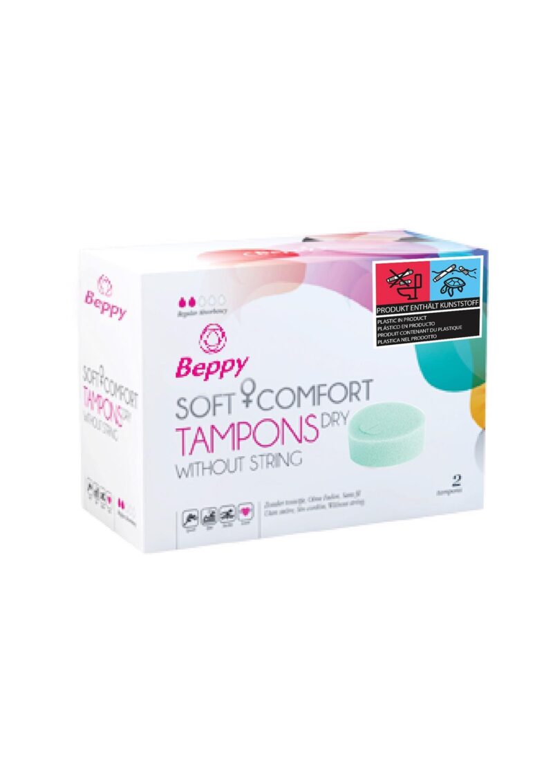 Beppy Soft & Comfort Dry 2pcs Natural- tampony do seksu, na basen, saunę, bez sznureczka - Sex shop sexyOne - zabawki do seksu i bielizna erotyczna na każdą fantazję